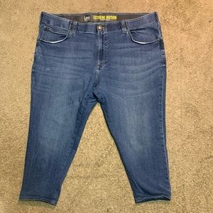 lee extreme motion relaxed fit straight leg jeans 48x29
